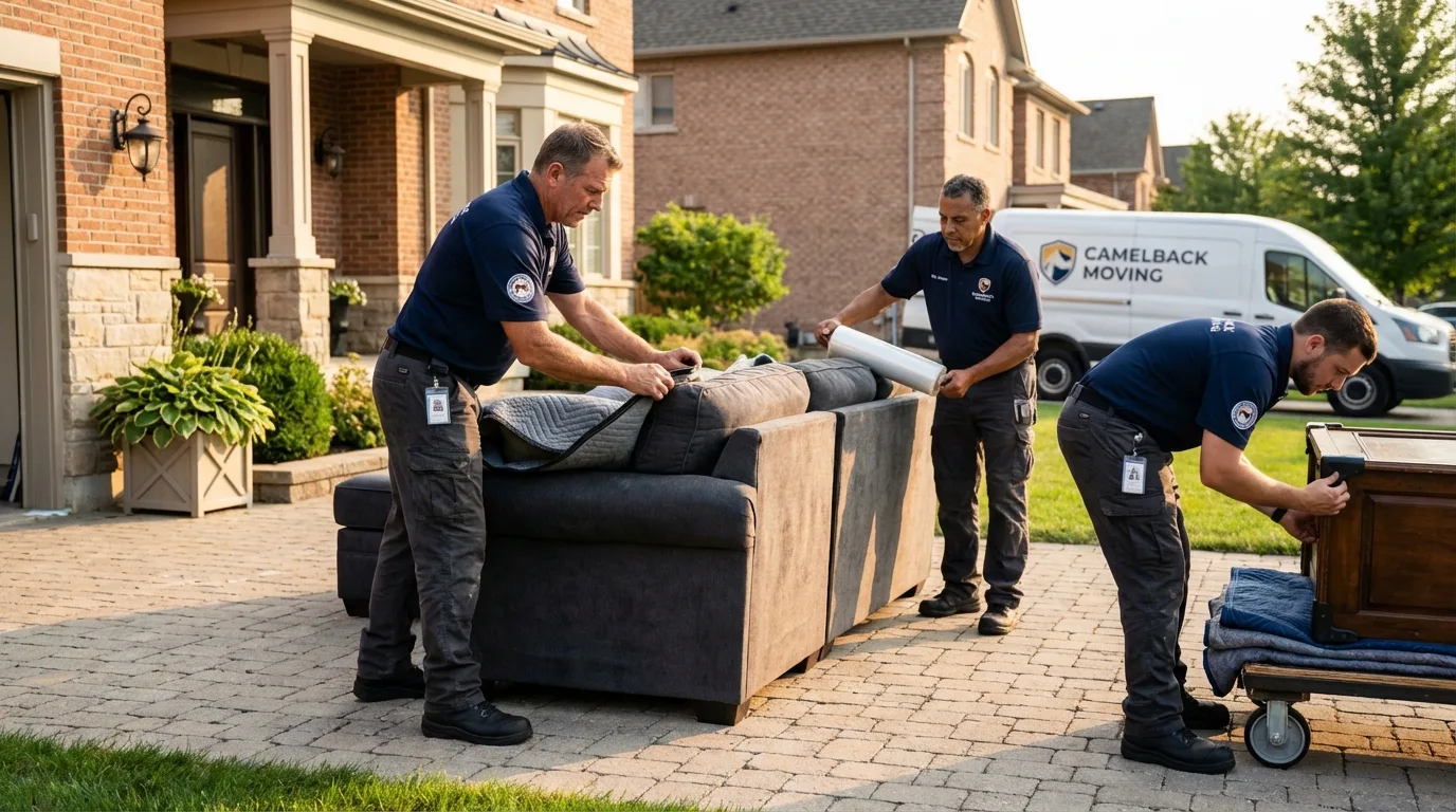 Large estate moving crew wrapping furniture in Cobb Island, MD