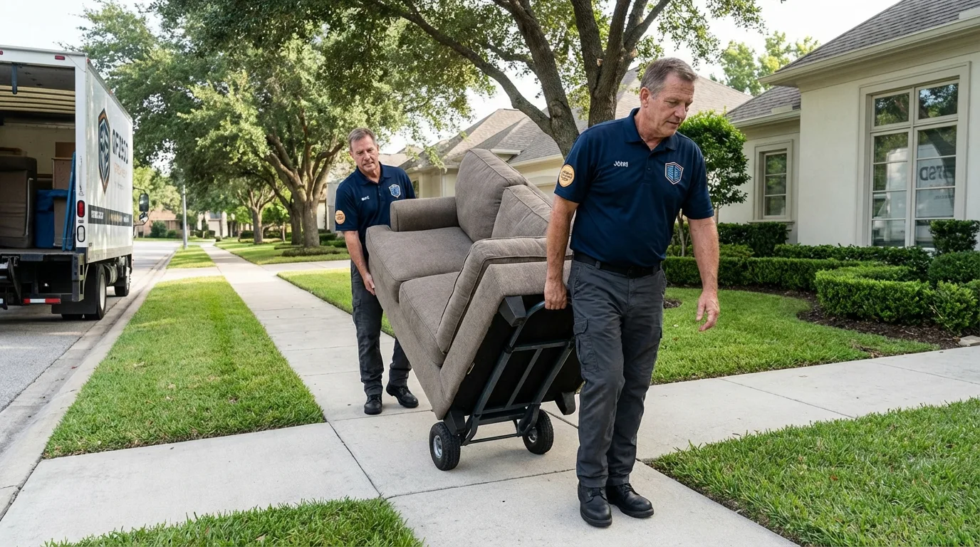 Local residential moving crew loading furniture in Cobb Island, MD
